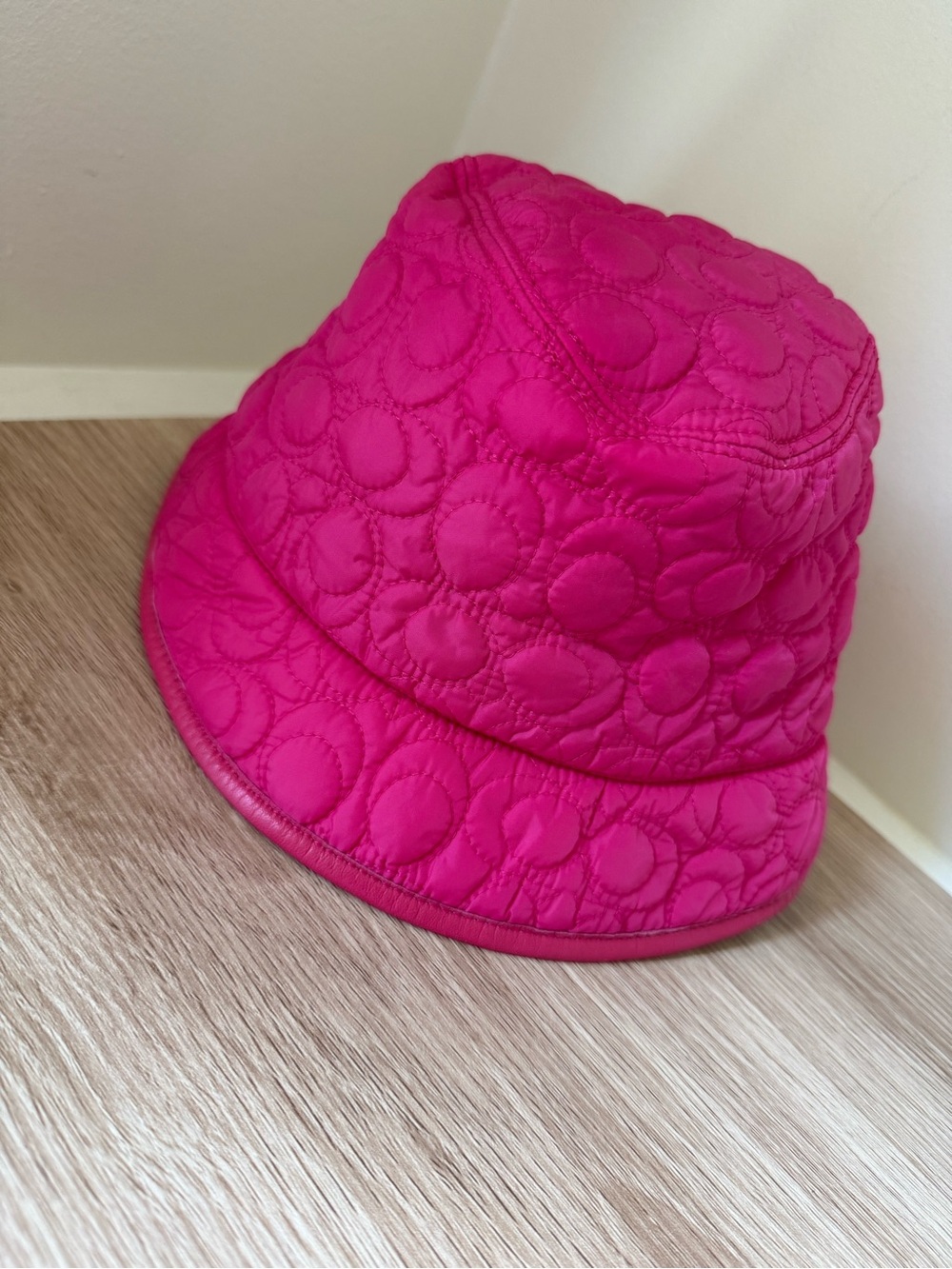 Coach Quilted Pink Bucket Hat - Picture 1 of 5